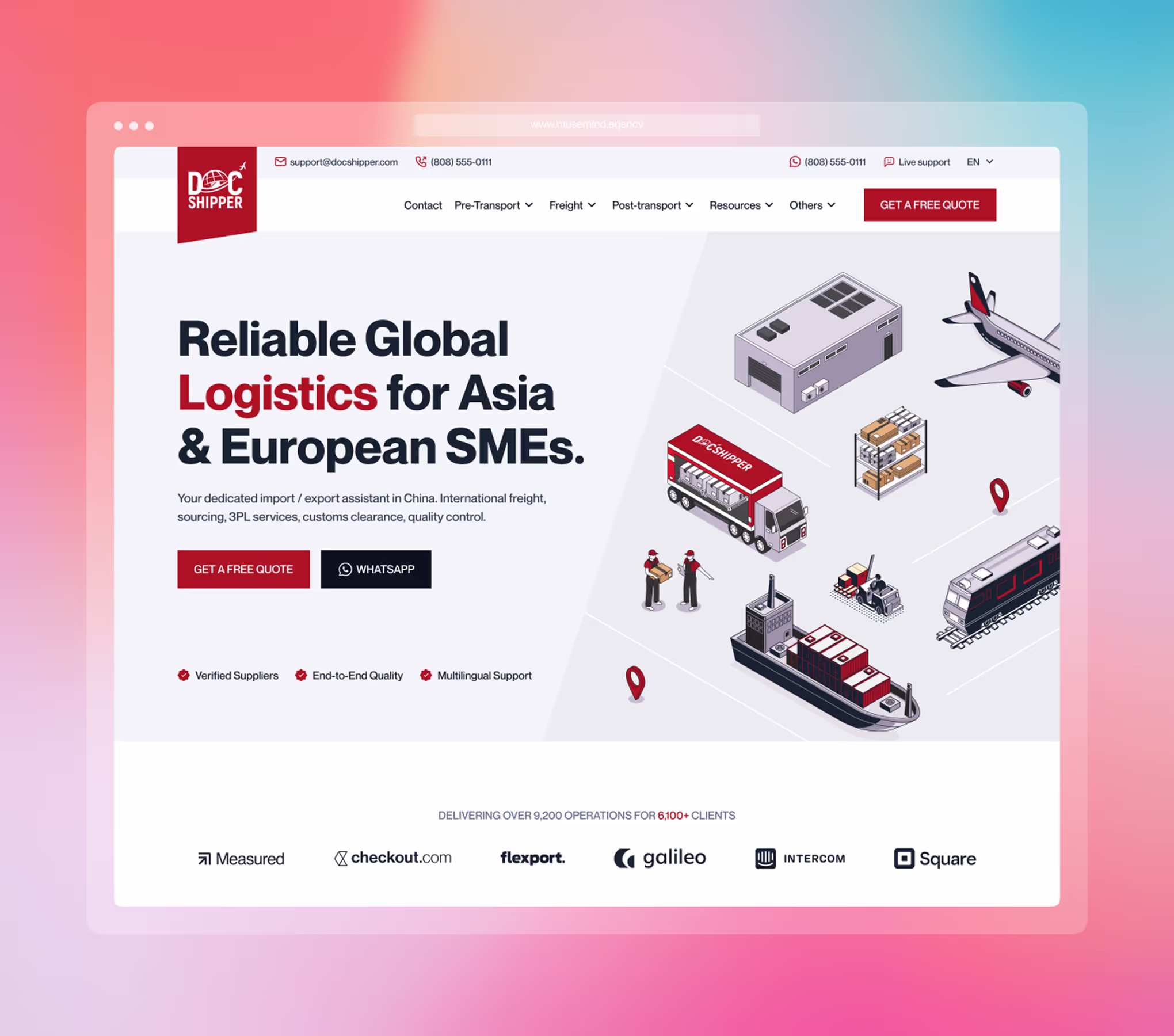 The Doc Shipper freight brand across its booking gateway